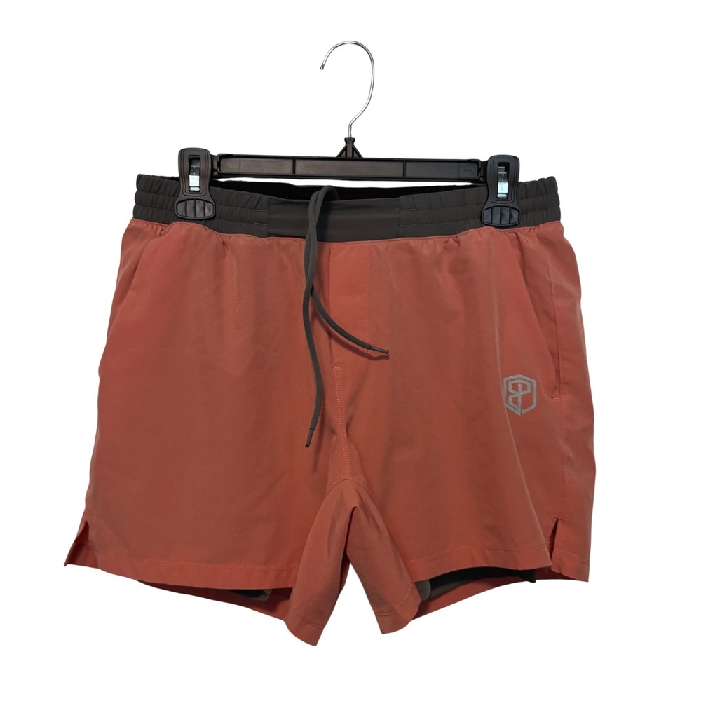 Born Primitive Training Shorts Mens Small Coral Pink Lined Athletic Gym Workout